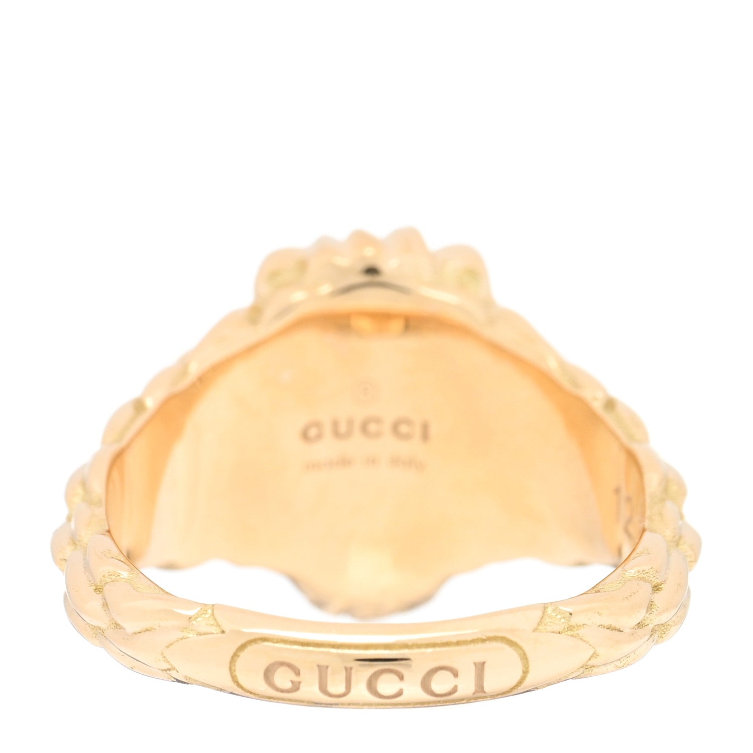 Gucci 18K Yellow Gold Diamond Chrome Diopside Lion Head Ring 52 6 3 of 4