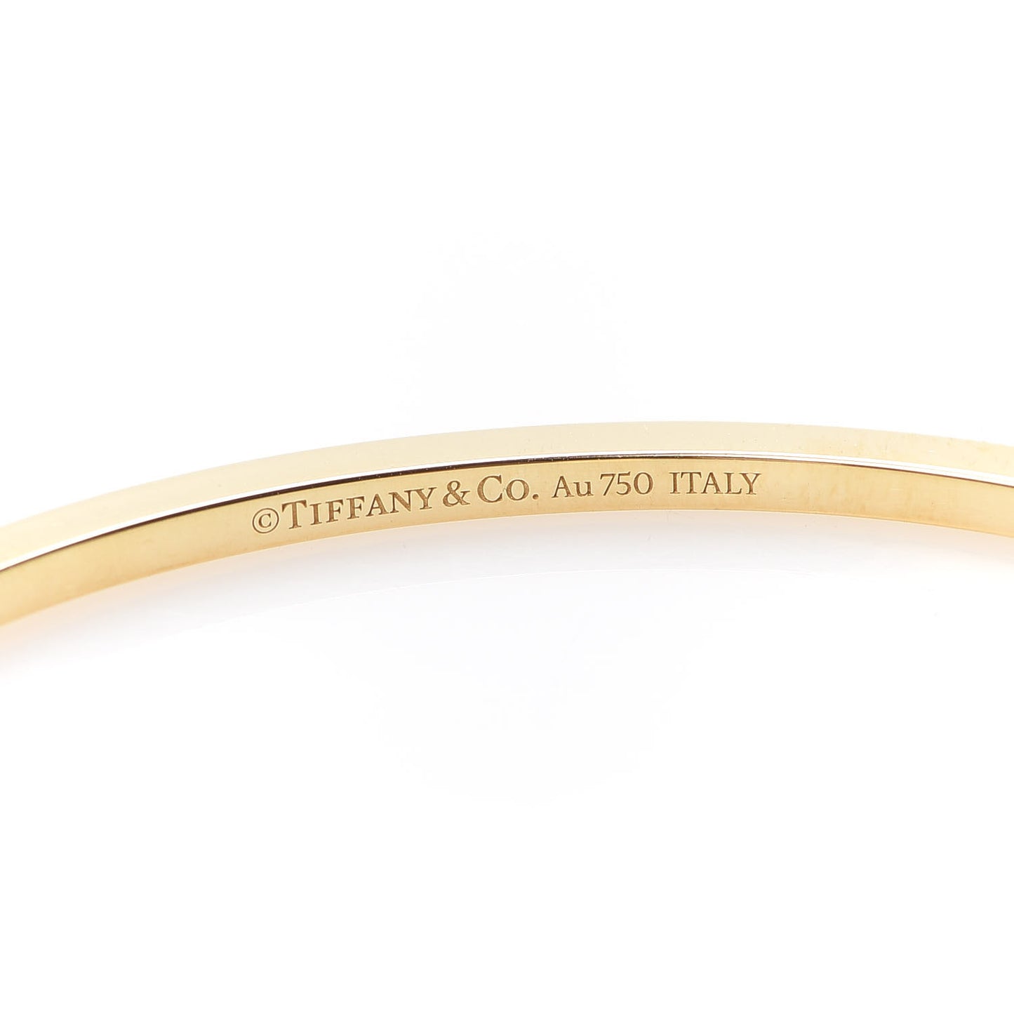 18K Yellow Gold Diamond T Hinged Wire Bangle Bracelet