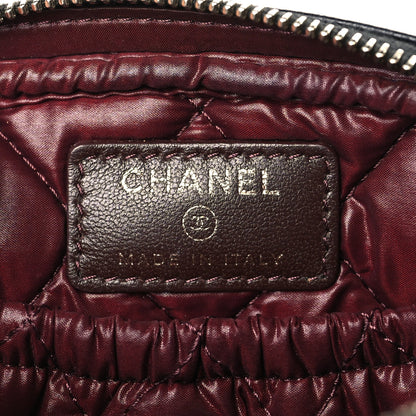 Chanel Lambskin Quilted Small Curvy Pouch Cosmetic Case Black 6 of 9