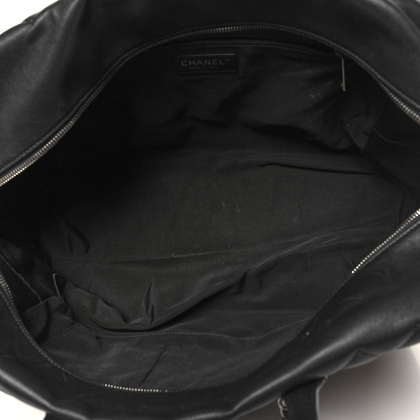 Calfskin Quilted Feather Weight Bowling Bag Black