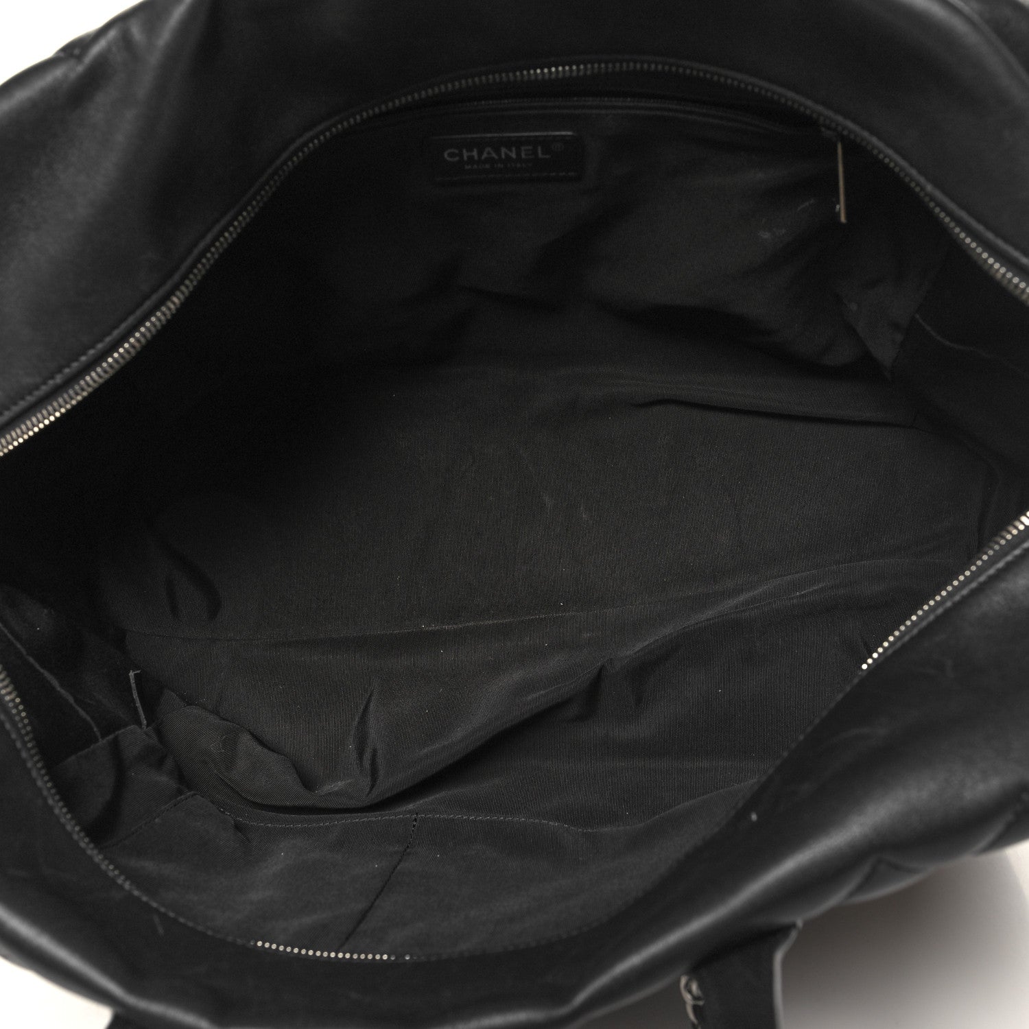 Chanel Calfskin Quilted Feather Weight Bowling Bag Black 5 of 14