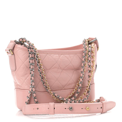 Chanel Aged Calfskin Quilted Small Gabrielle Hobo Pink 3 of 9