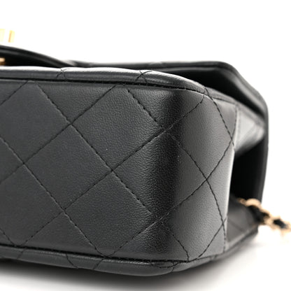 Chanel Lambskin Quilted Mini Top Handle Rectangular Flap Black 9 of 10