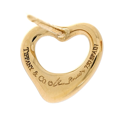 Tiffany 18K Yellow Gold 11mm Elsa Peretti Open Heart Earrings 4 of 4