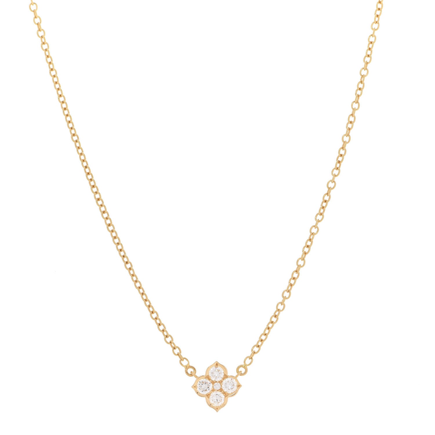 Cartier 18K Yellow Gold Diamond Hindu Floral Pendant Necklace 1 of 6