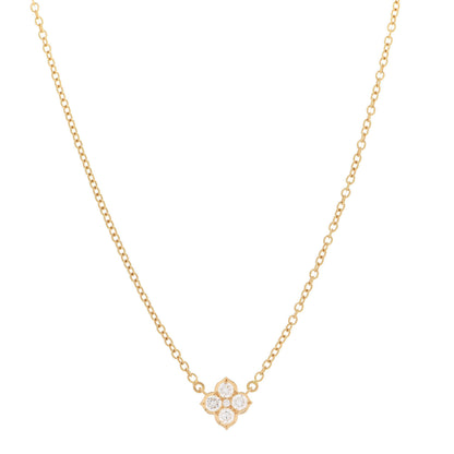 Cartier 18K Yellow Gold Diamond Hindu Floral Pendant Necklace 1 of 6