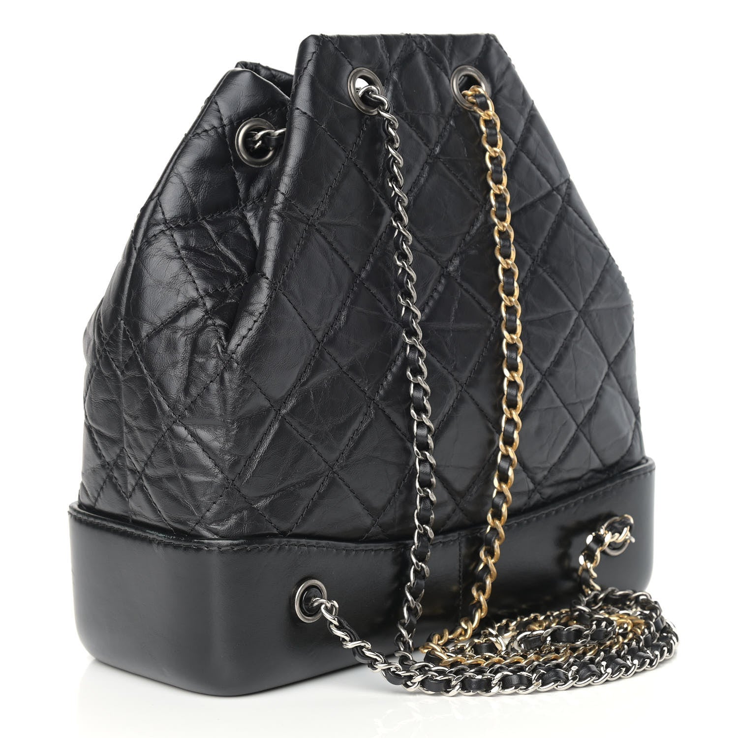 Chanel Aged Calfskin Quilted Small Gabrielle Backpack Black 3 of 9