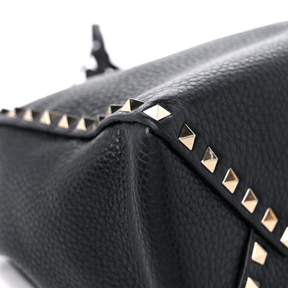 Valentino Garavani Grained Calfskin Small Rockstud Bucket Bag Black 7 of 11