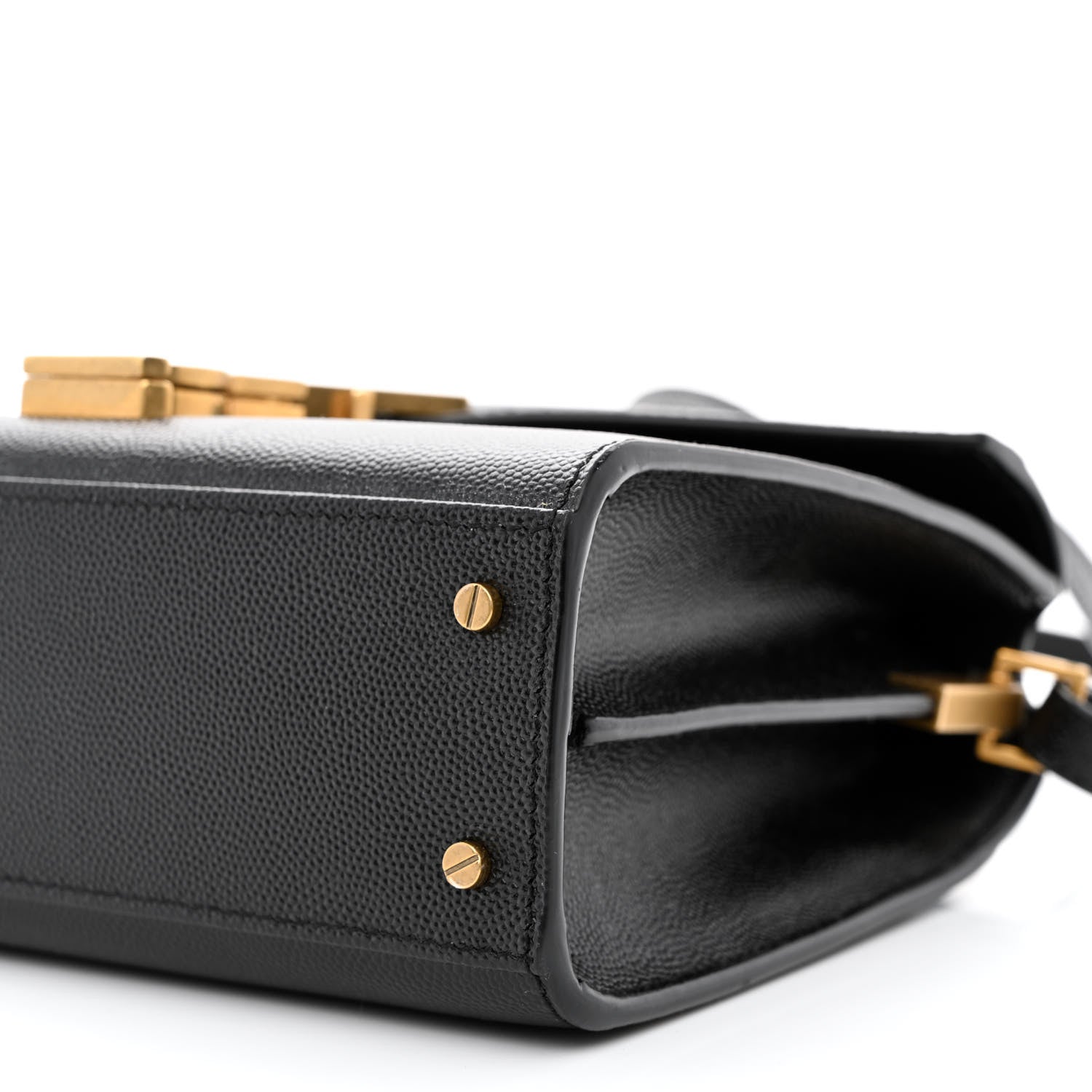 Saint Laurent Grain de Poudre Mini Classic Monogram Cassandra Top Handle Black 10 of 11