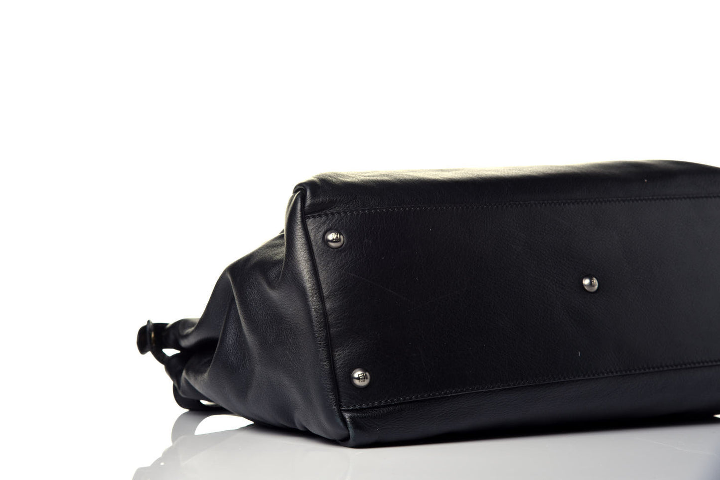 Vitello Suede Large Peekaboo Iconic Satchel Black
