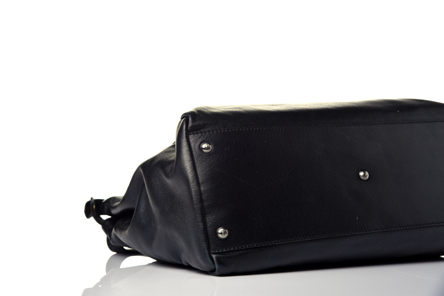 Fendi Vitello Suede Large Peekaboo Iconic Satchel Black 7 of 8