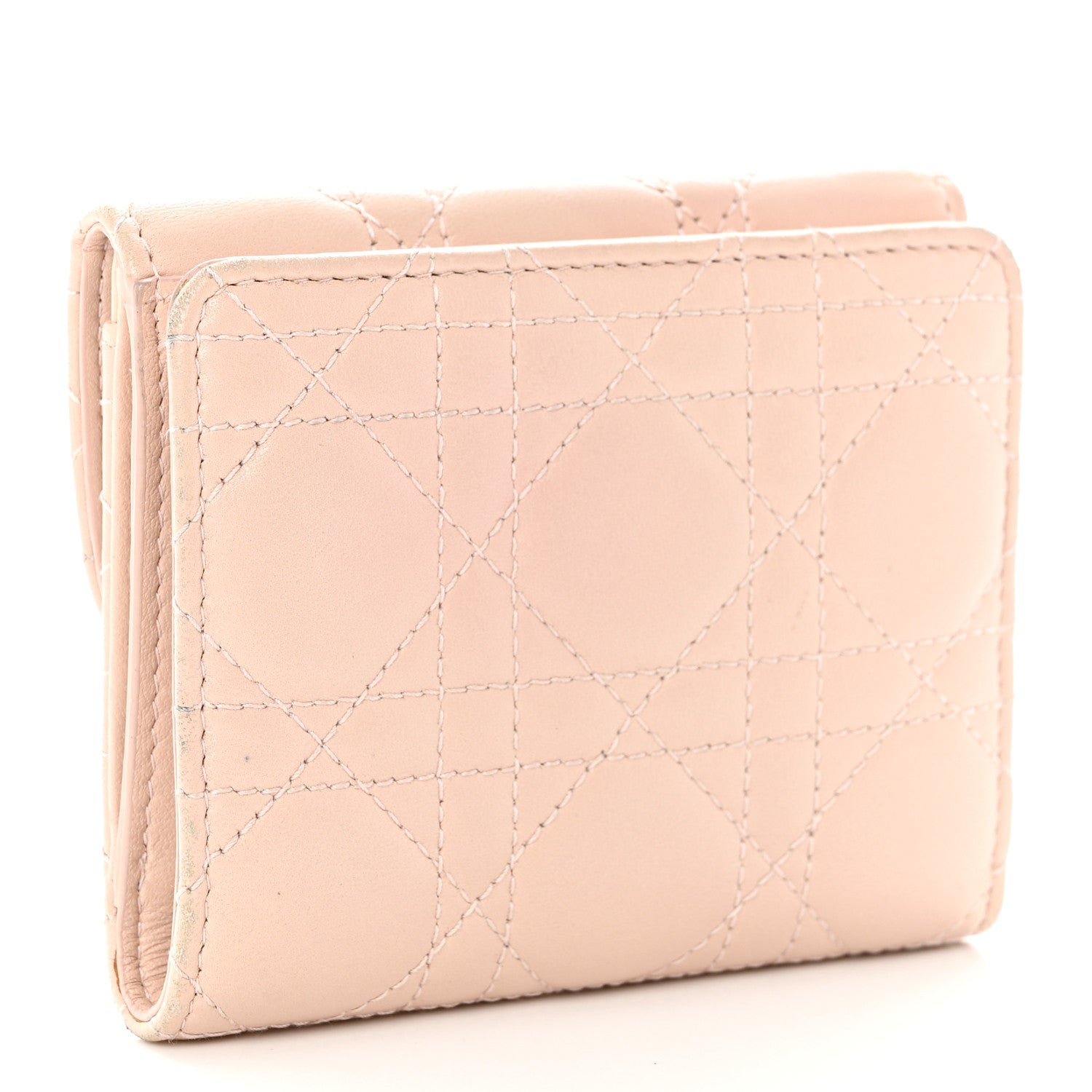 Christian Dior Lambskin Cannage Dioraddict Flap Wallet Rose Poudre 3 of 8