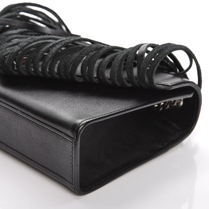Saint Laurent Calfskin Fringe Small Monogram Satchel Black 9 of 9