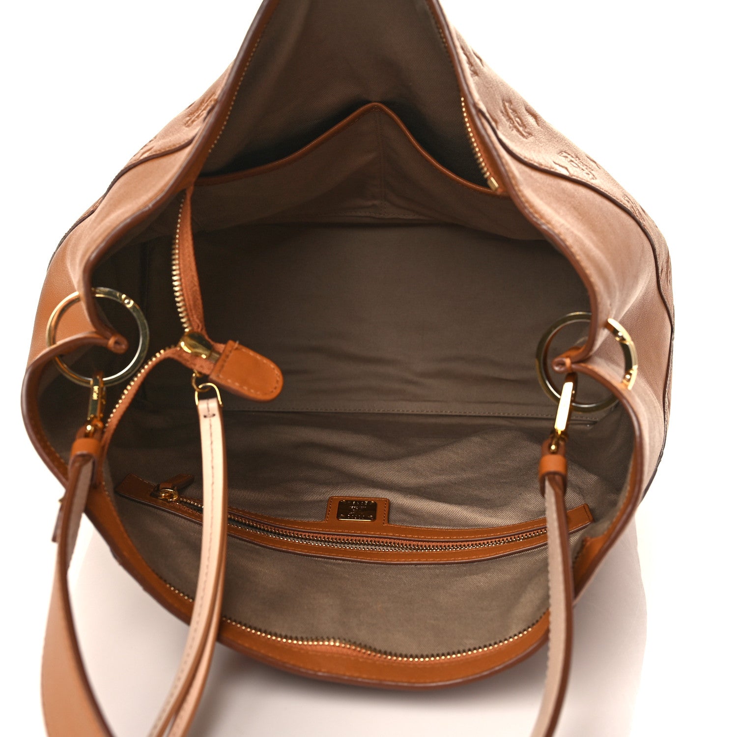 MCM Calfskin Ottomar Monogram Large Klara Hobo Cognac 4 of 5