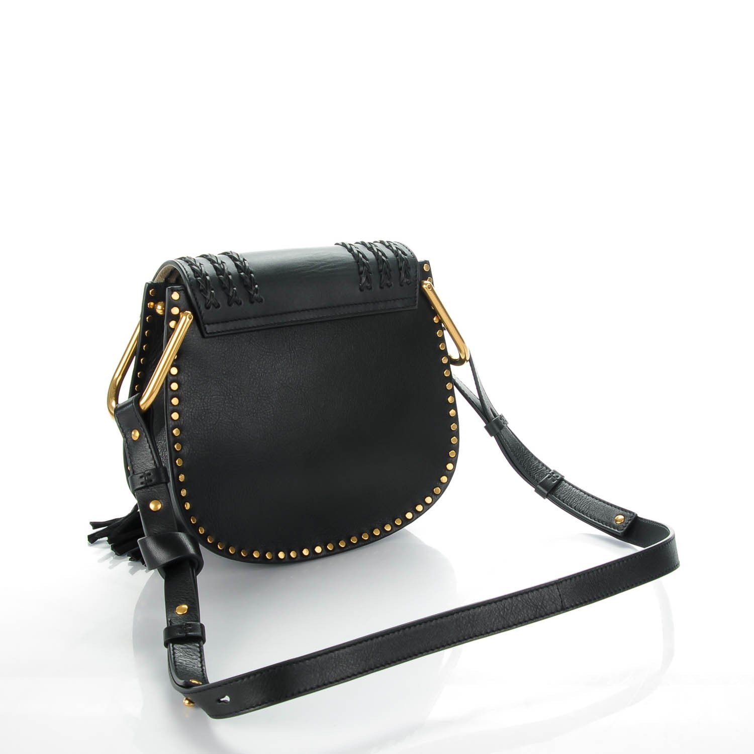 Chloe Calfskin Braided Small Hudson Shoulder Bag Black 3 of 7