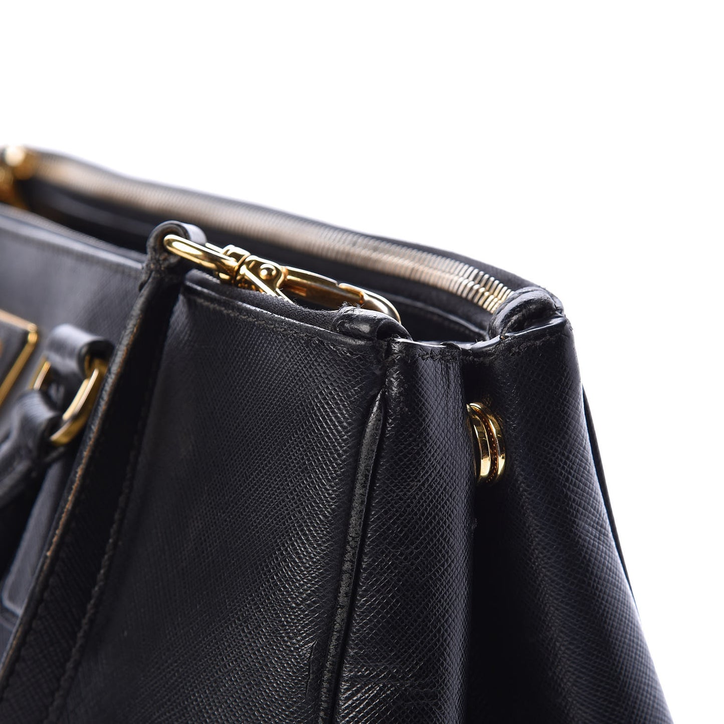 Saffiano Medium Galleria Double Zip Tote Black