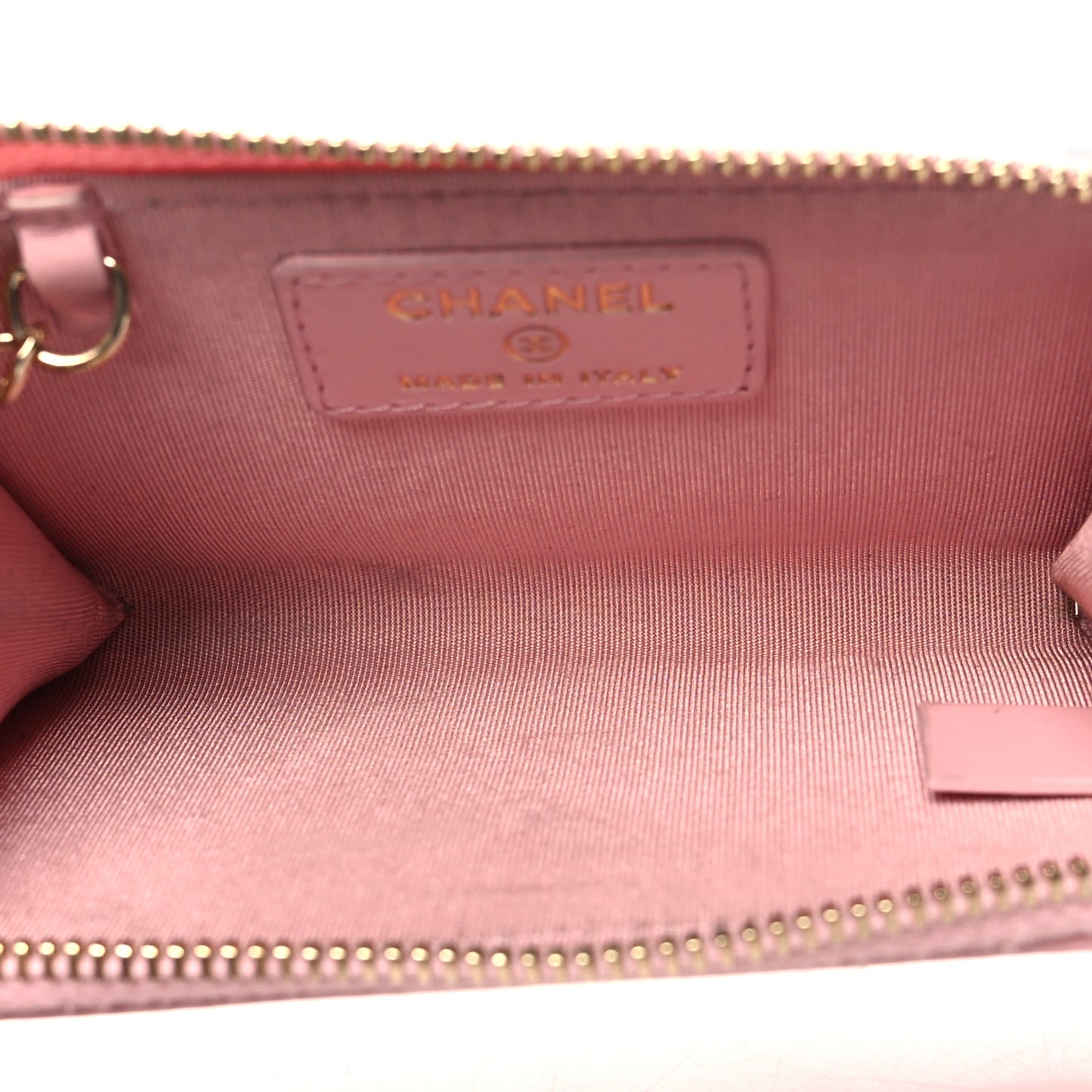 Caviar Camellia Embossed Key Holder Case Pink
