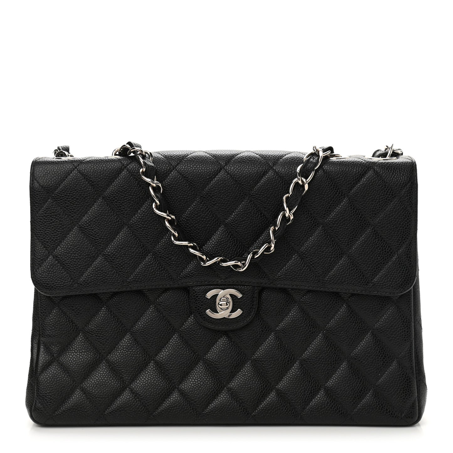 Caviar Quilted Jumbo Single Flap Black
