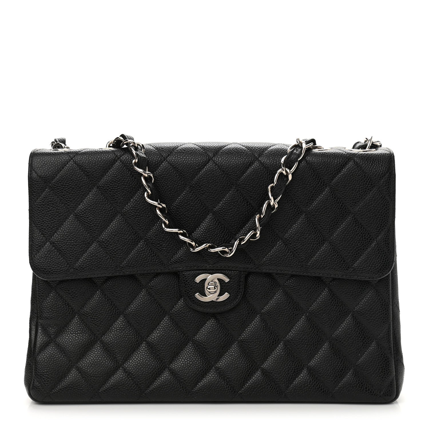 Chanel Caviar Quilted Jumbo Single Flap Black 1 of 10
