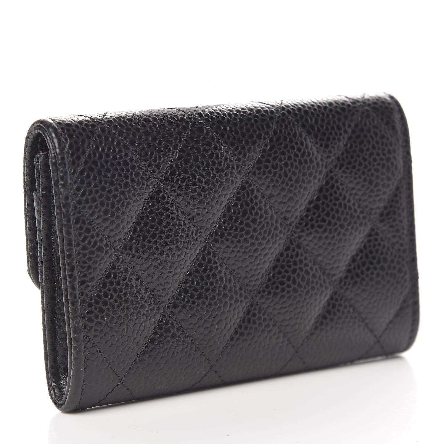 Chanel Caviar Quilted Flap Card Holder Wallet Black 3 of 8