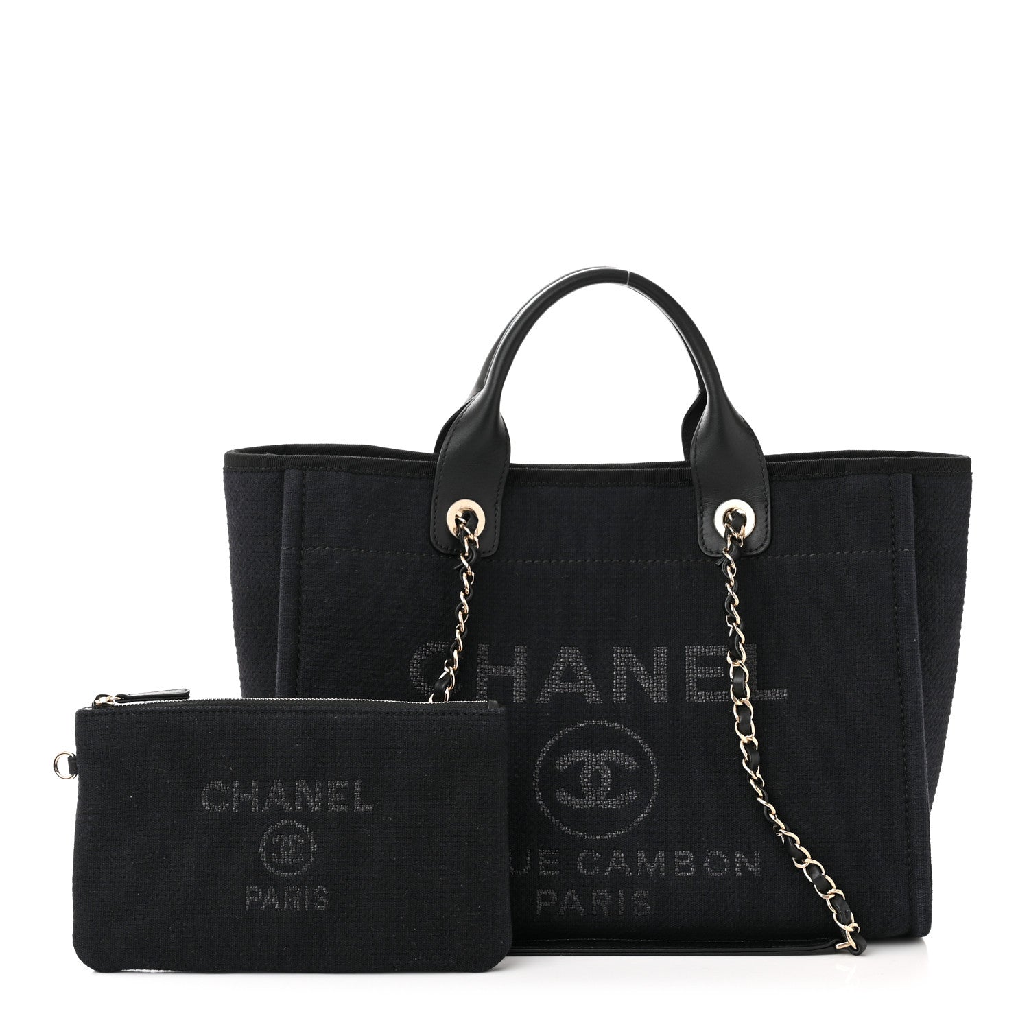 Chanel Mixed Fibers Small Deauville Tote Navy 1 of 11