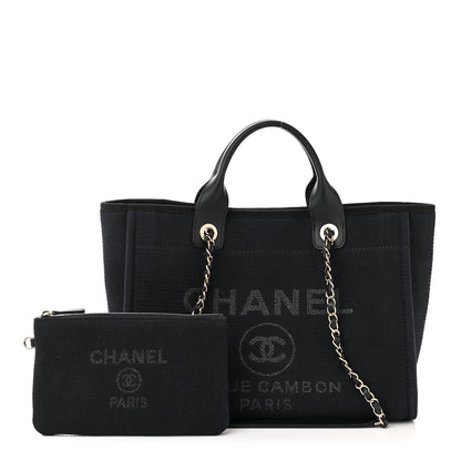 Chanel Mixed Fibers Small Deauville Tote Navy 1 of 11