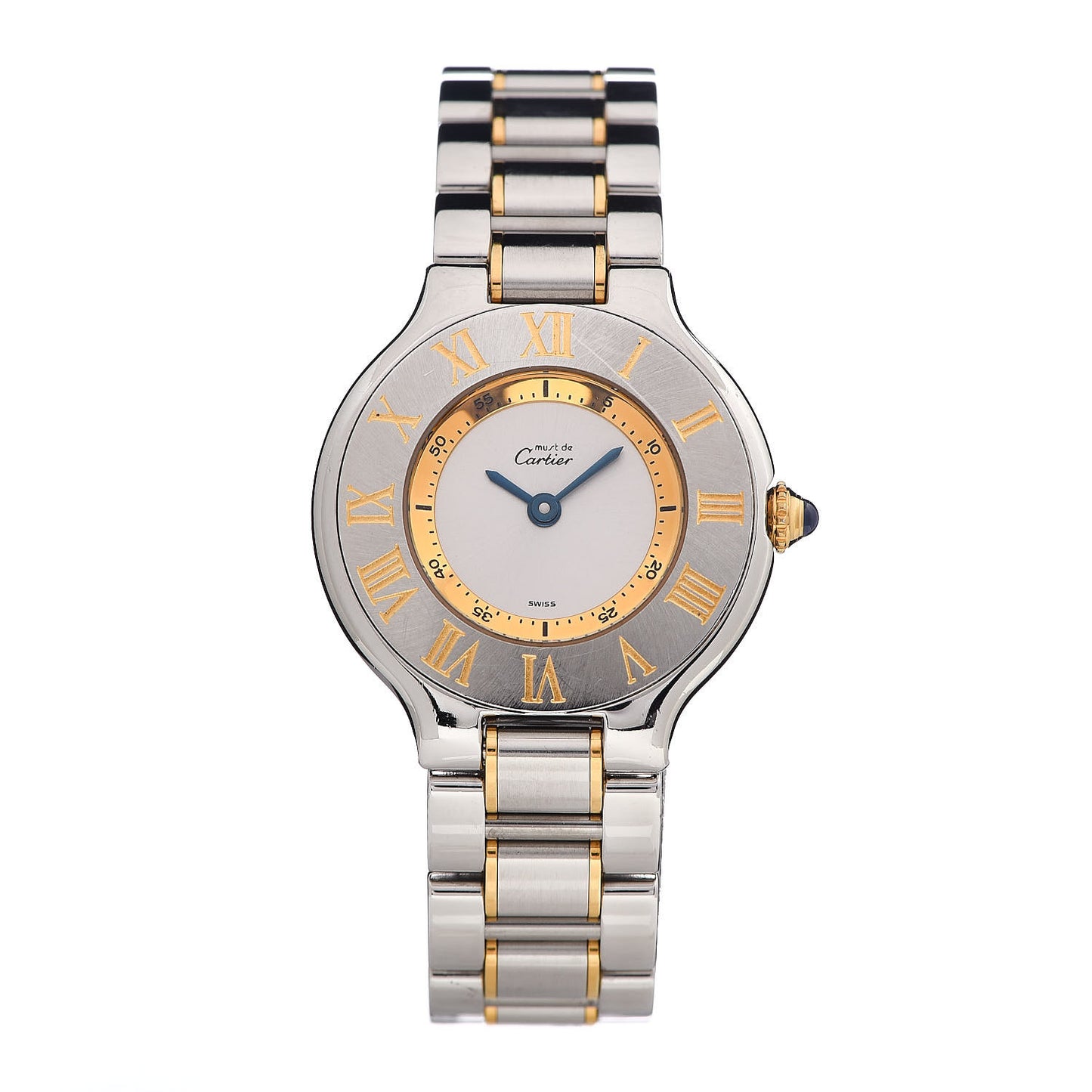 Stainless Steel 18K Yellow Gold 28mm Must De 21 Quartz Watch