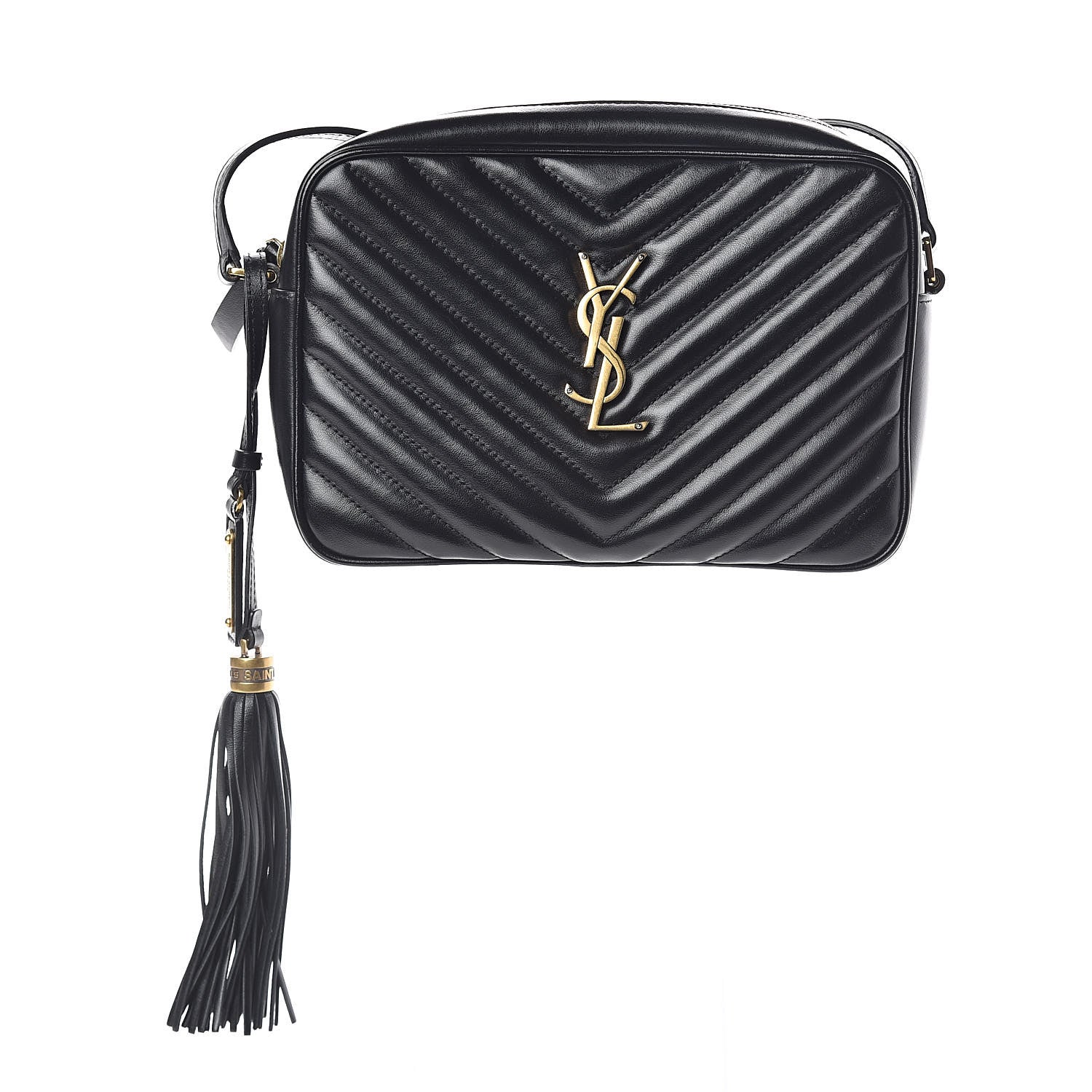 Saint Laurent Calfskin Matelasse Monogram Lou Camera Bag Black 1 of 8