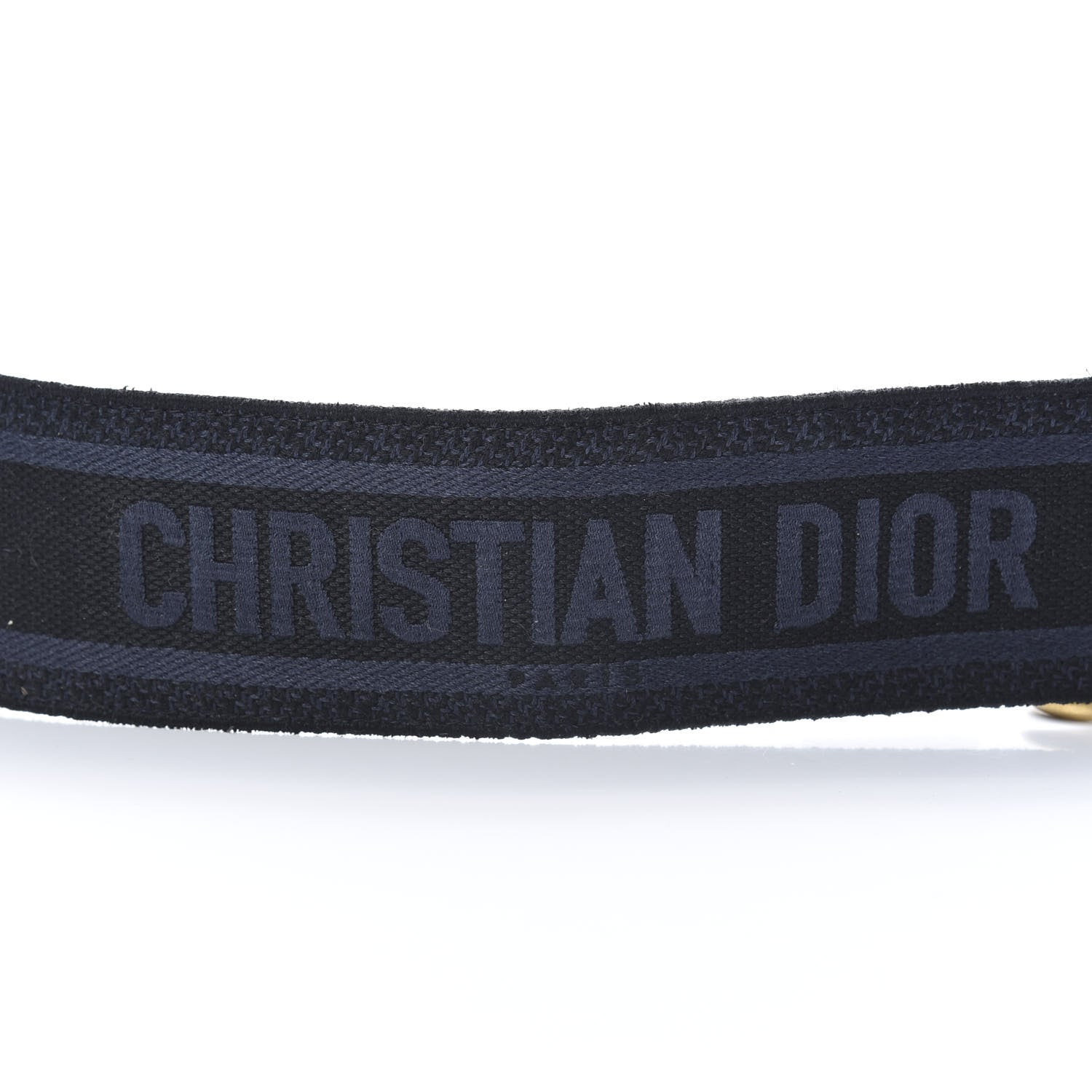 Christian Dior Canvas Embroidered Shoulder Strap Denim Blue 3 of 5