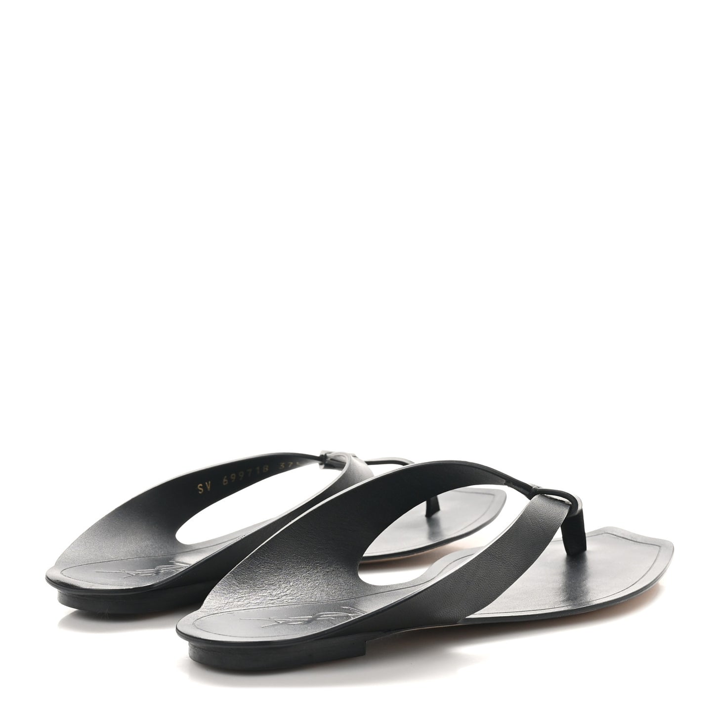 Calfskin Tower 05 Slide Sandals 37.5 Black