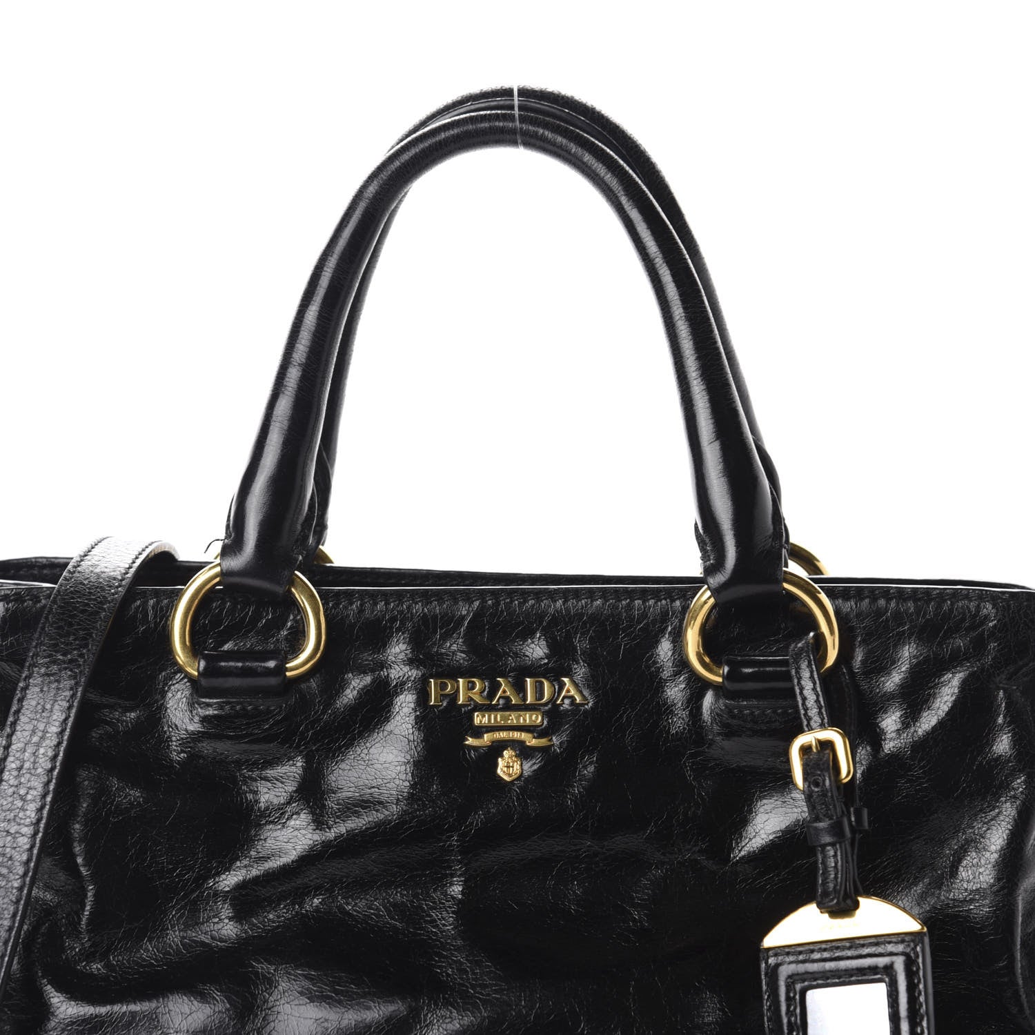 Prada Vitello Shine Tote Black 10 of 10