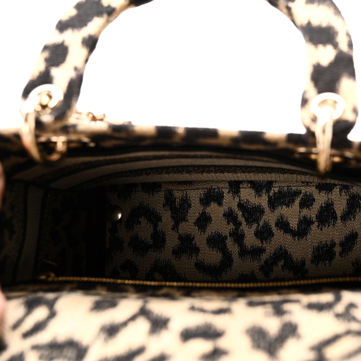 Christian Dior Canvas Medium Mizza Embroidered Lady D-Lite Beige Multicolor 5 of 9