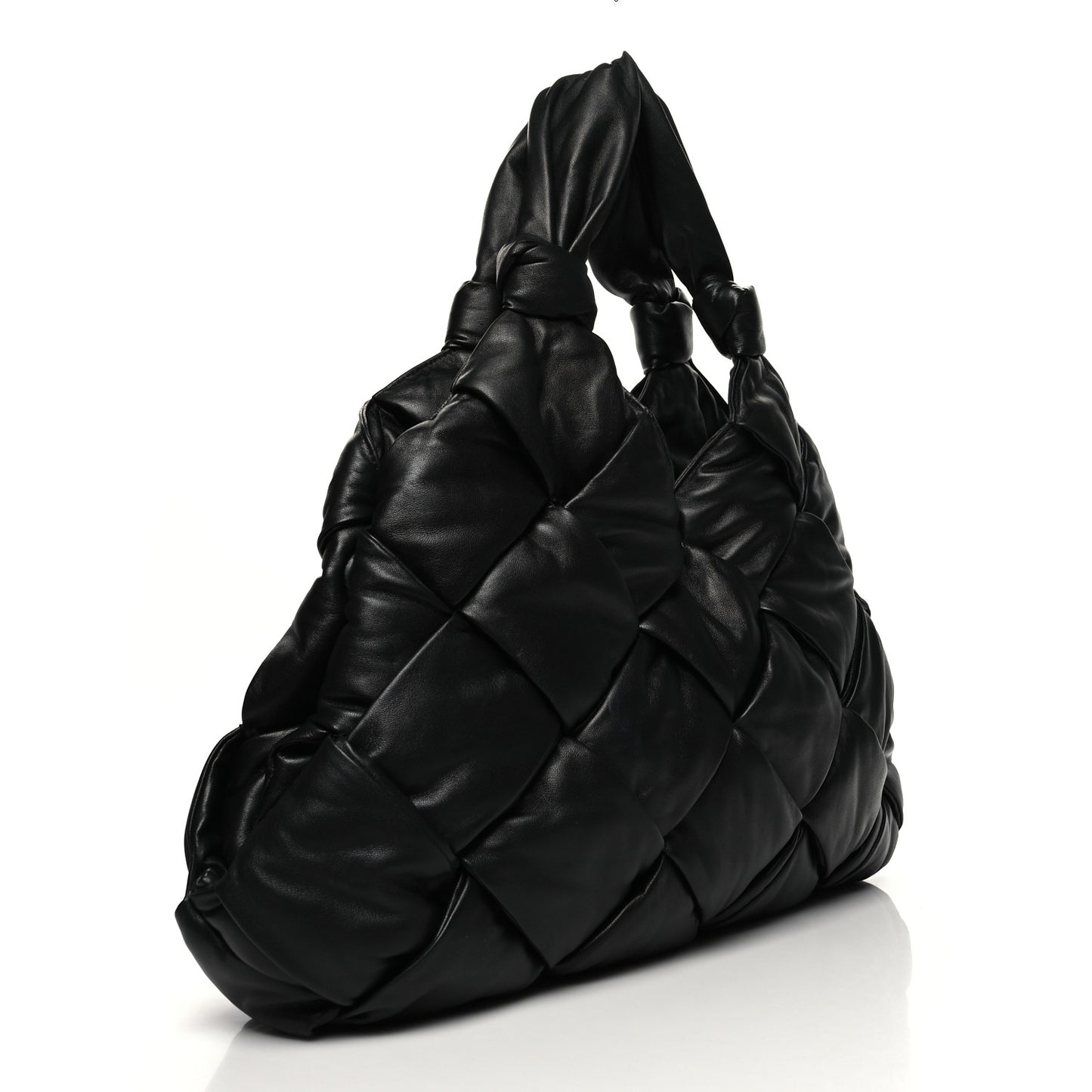 Nappa Intrecciato Maxi Padded Lock Large Shoulder Bag Black