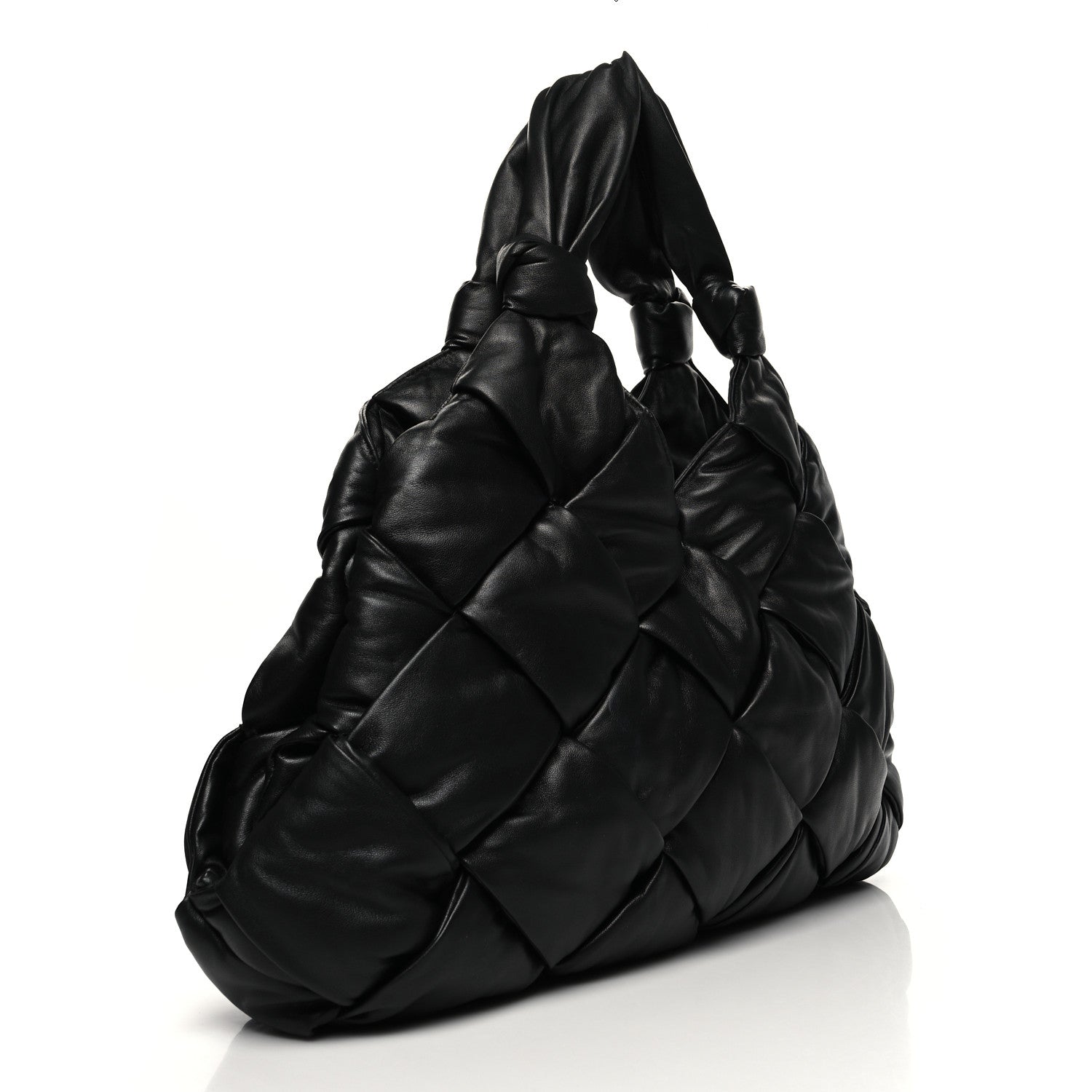 Bottega Veneta Nappa Intrecciato Maxi Padded Lock Large Shoulder Bag Black 3 of 9