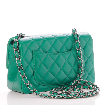 Chanel Lambskin Quilted Mini Square Flap Green 3 of 8
