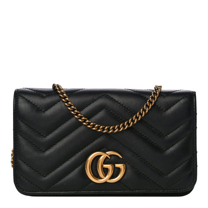 Gucci Calfskin Matelasse GG Marmont Mini Bag Black 1 of 12