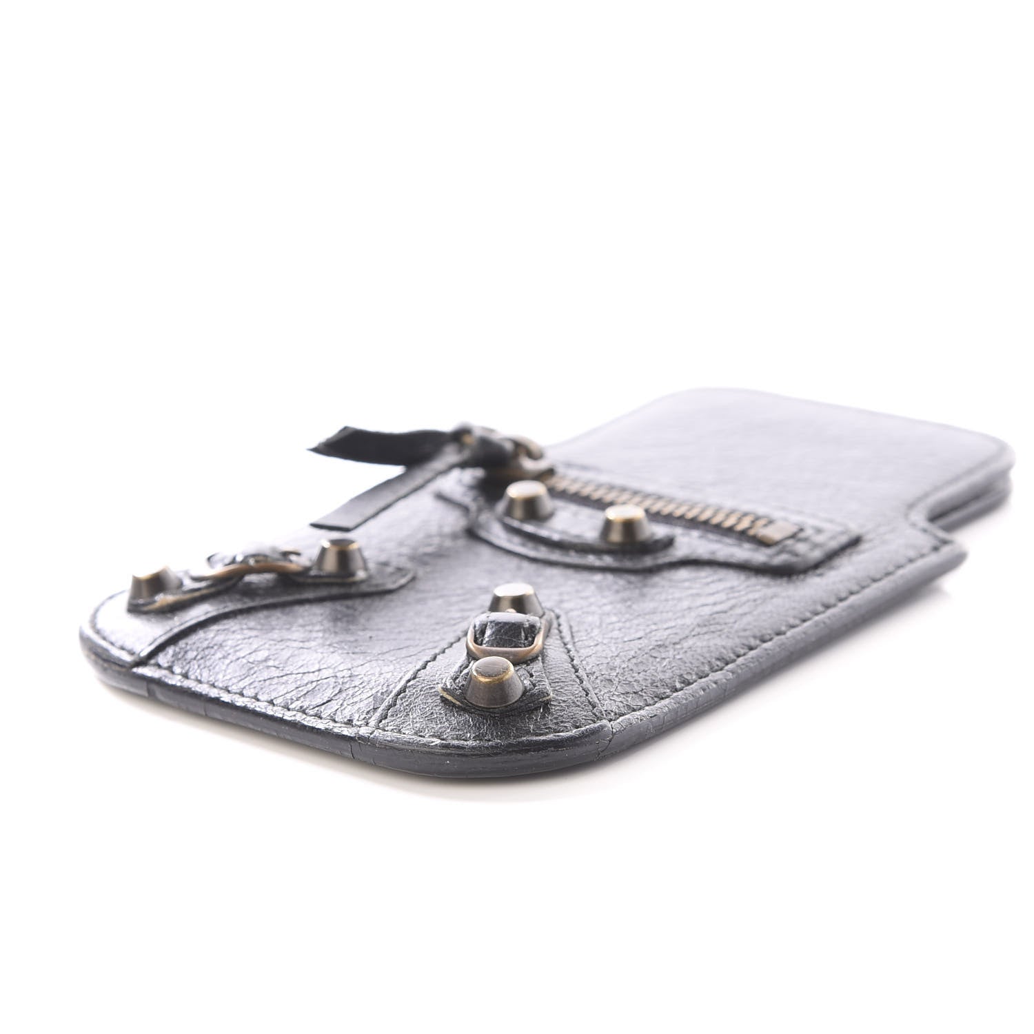 Balenciaga Agneau Classic Hardware Smart Phone Pouch Black 6 of 7