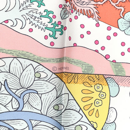 Hermes Silk Le Premier Chant Scarf 90 Abricot Ciel Vert 4 of 5