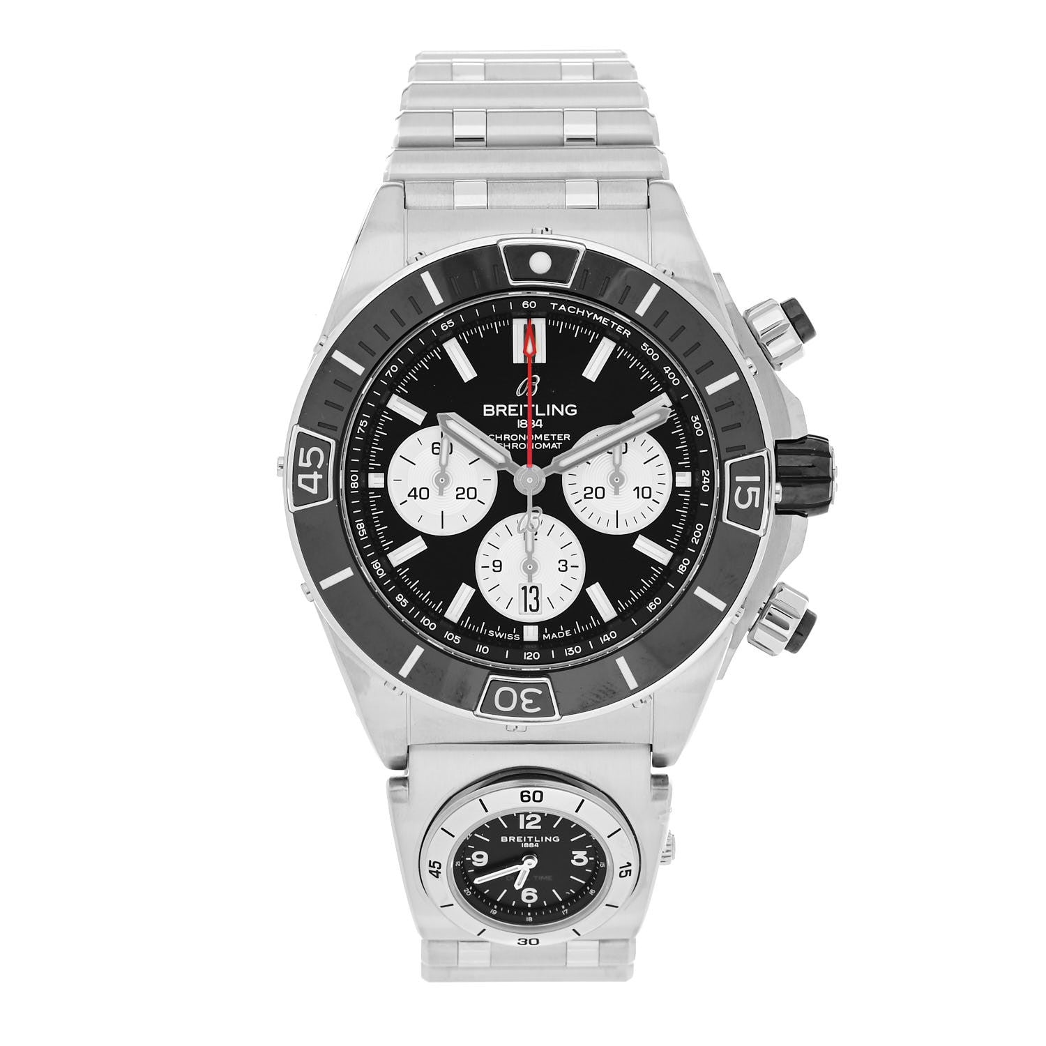 Breitling Stainless Steel 44mm Super Chronomat Automatic Watch Black AB0136251B1A2 1 of 6