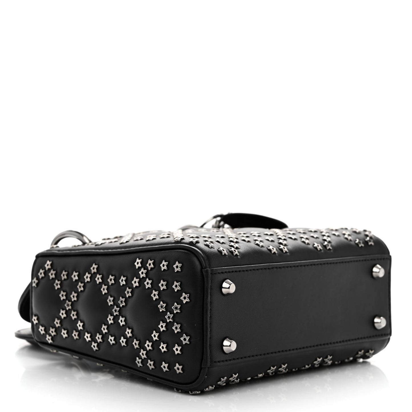Lambskin Cannage Lucky Star Studded Mini Lady Dior Black Black