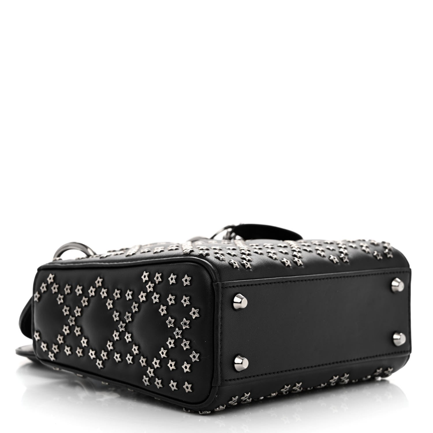 Christian Dior Lambskin Cannage Lucky Star Studded Mini Lady Dior Black Black 4 of 13