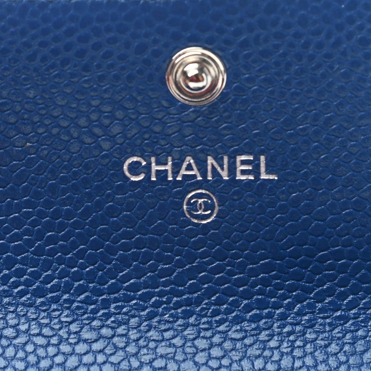 Chanel Caviar Chevron Quilted Boy Flap Card Holder Blue 6 of 8