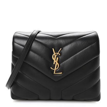 Saint Laurent Calfskin Y Quilted Monogram Toy Loulou Crossbody Bag Black 1 of 11