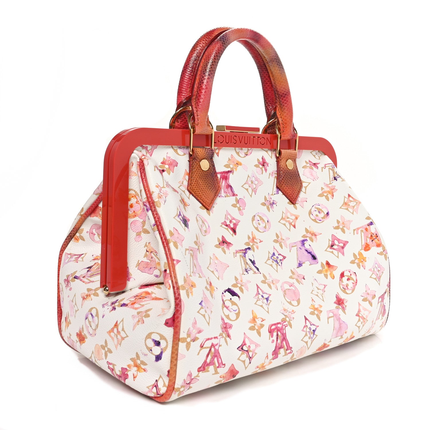 Louis Vuitton Watercolor Aquarelle Frame Speedy White 2 of 9