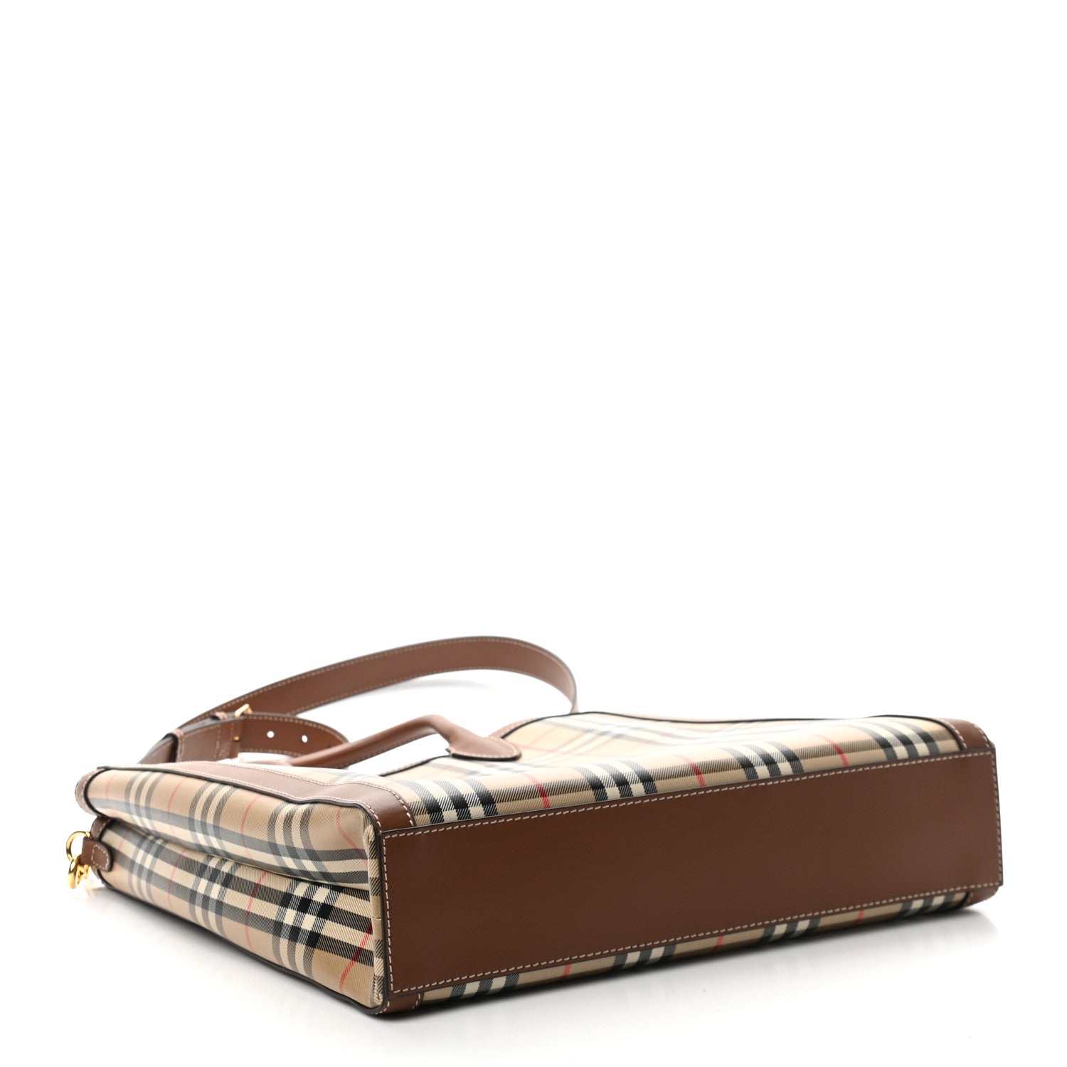 Burberry Vintage Check Calfskin Kane Tote Bag Beige Brown 3 of 9