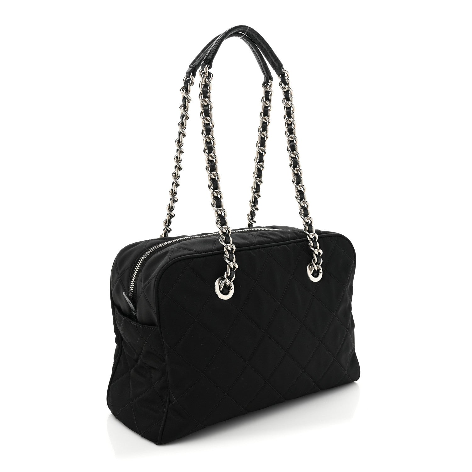 Prada Nylon Tessuto Impuntu Quilted Shoulder Bag Black 3 of 10