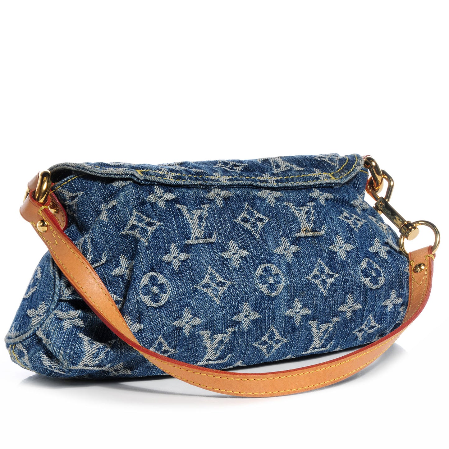 Monogram Denim Mini Pleaty Blue