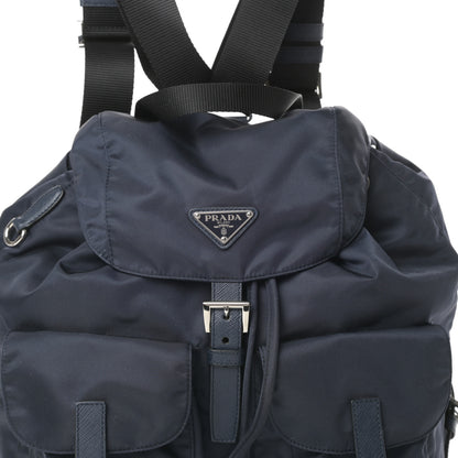 Prada Tessuto Nylon Medium Backpack Blue Black 9 of 12
