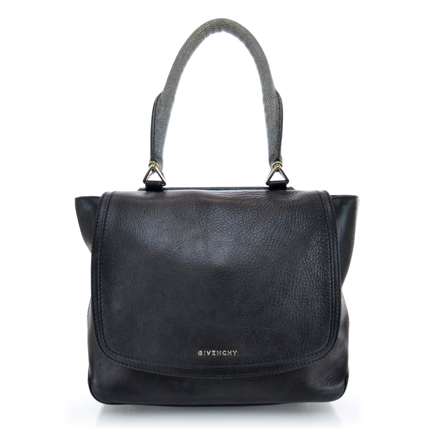 Calfskin Stingray Embossed New Line Flap Bag Black