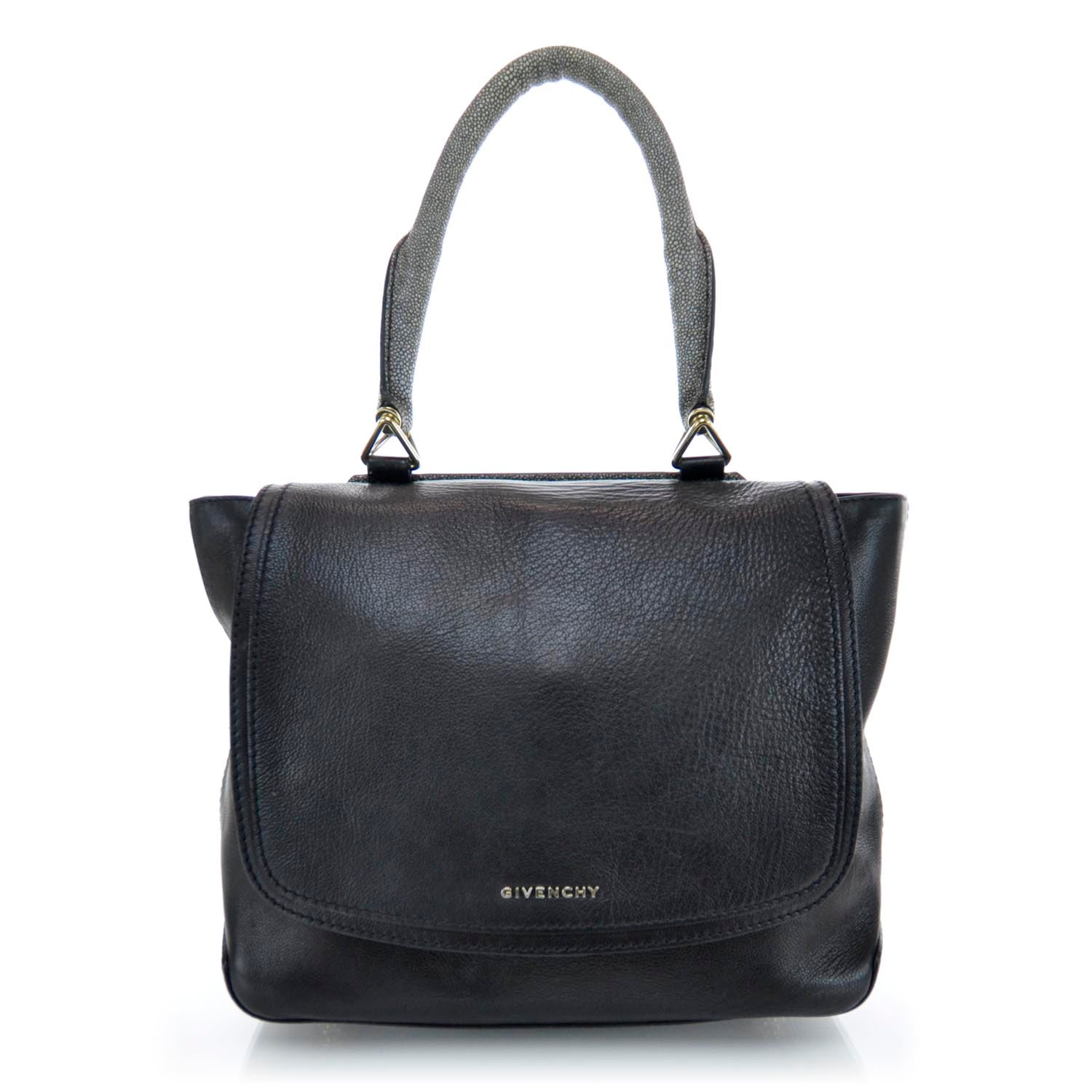 Givenchy Calfskin Stingray Embossed New Line Flap Bag Black 1 of 9